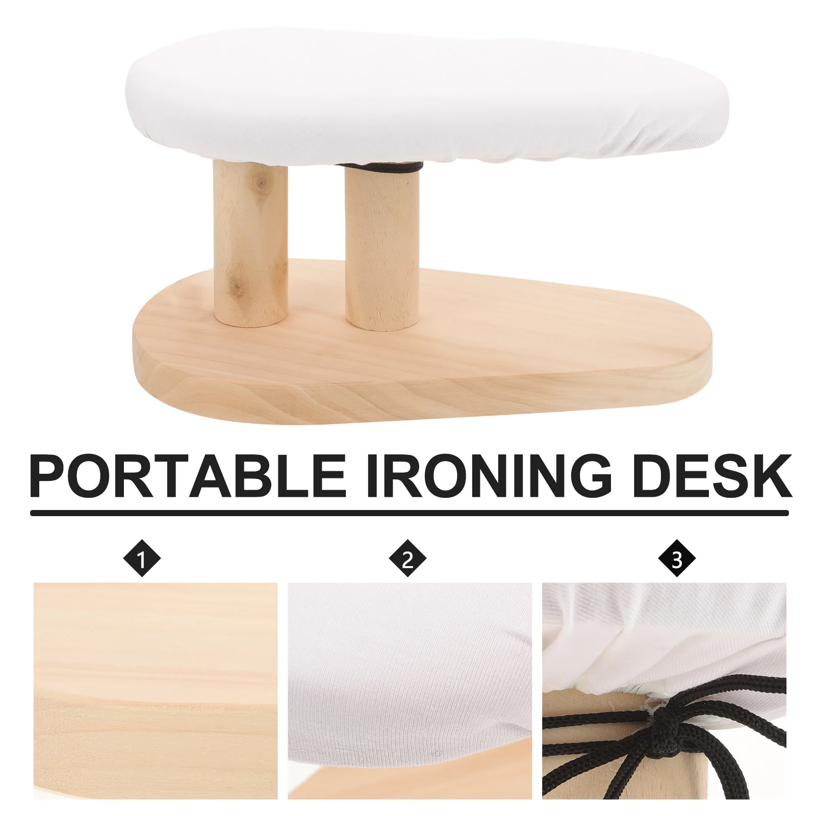 Ironing Board Dry-cleaning Boards Table Portable Desk Accessories Cloth Wooden Padded Sleeve Practical Stool Prop Travel