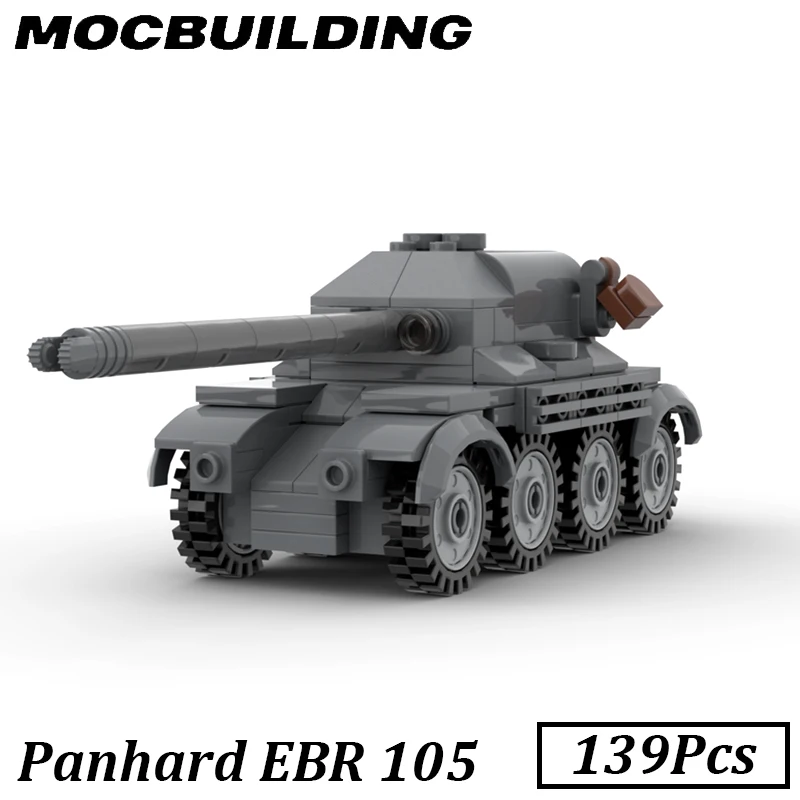 France Military Panhard EBR 105 Tank Heavy Tanks Model Building Blocks Bricks Assembled Toys Display Birthday Gift