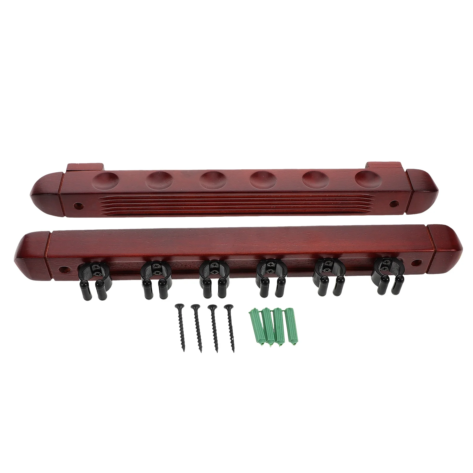 

2 Pcs Wood Billiard Cue Stand Wallmounted Pool Stick Holder 6 Billiards Stand Hole Capacity Storage Rack for Game Room