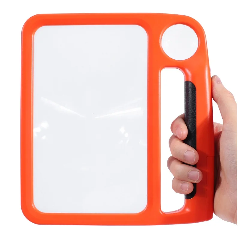 

Rechargeable Handheld Magnifying Glass with 48 LED Three-Color Lights (Cool & Warm Brightness Adjustable), 5X & 10X for Reading