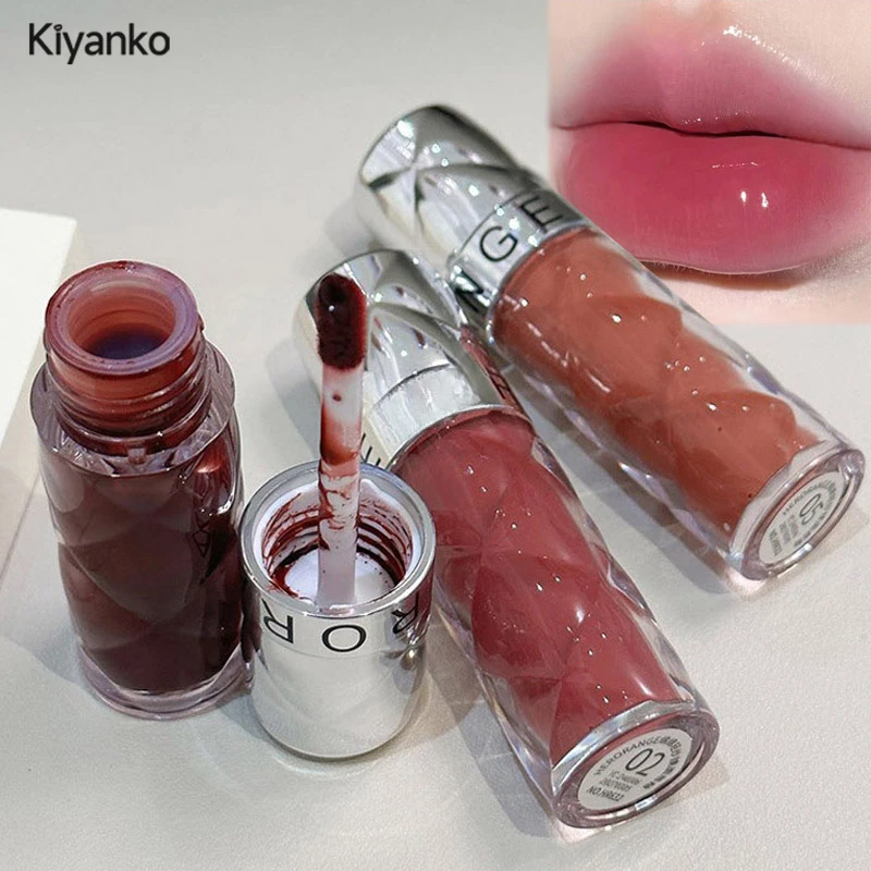 Nude Pink Mirror Water Lip Glaze Jelly Transparent Lip Oil Nawilżający błyszczyk wodny Błyszczyk zwiększający objętość rzadkich kosmetyków kosmetycznych