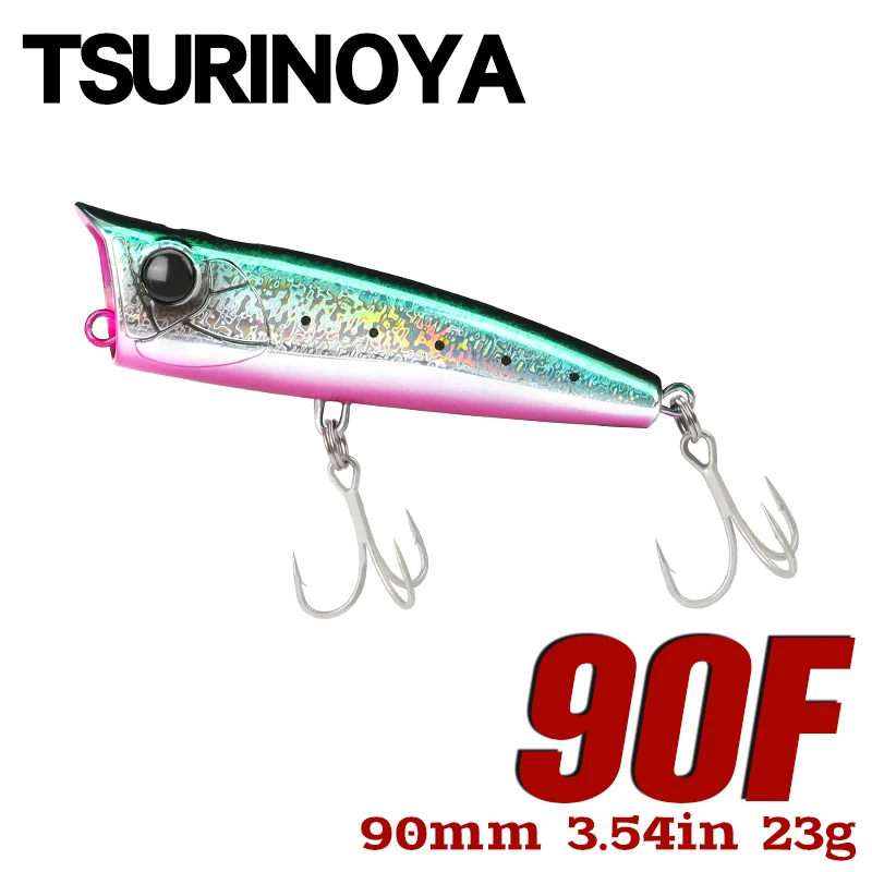 

TSURINOYA 90mm 23g Topwater Popper Fishing Lure DASHER 90F Bubble Artificial Hard Baits High Strength Saltwater Fishing Tackle