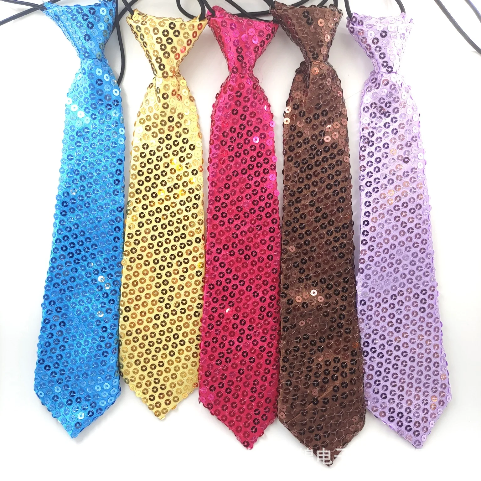 Children's sequin neckties, children's academy, school performance stage, carnival, sparkling, lazy people, no need to wear refl