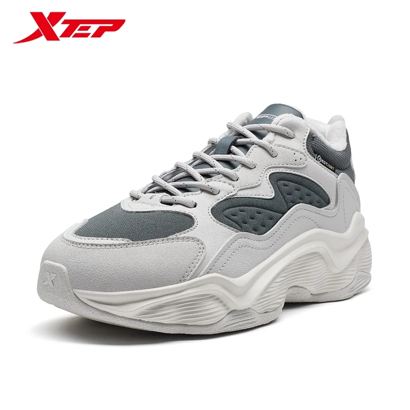 Xtep Cotton Shoes For Women 2024 Winter Warm Soft Sports Shoes Trendy Retro Durability Comfortable Sneakers 876418370004