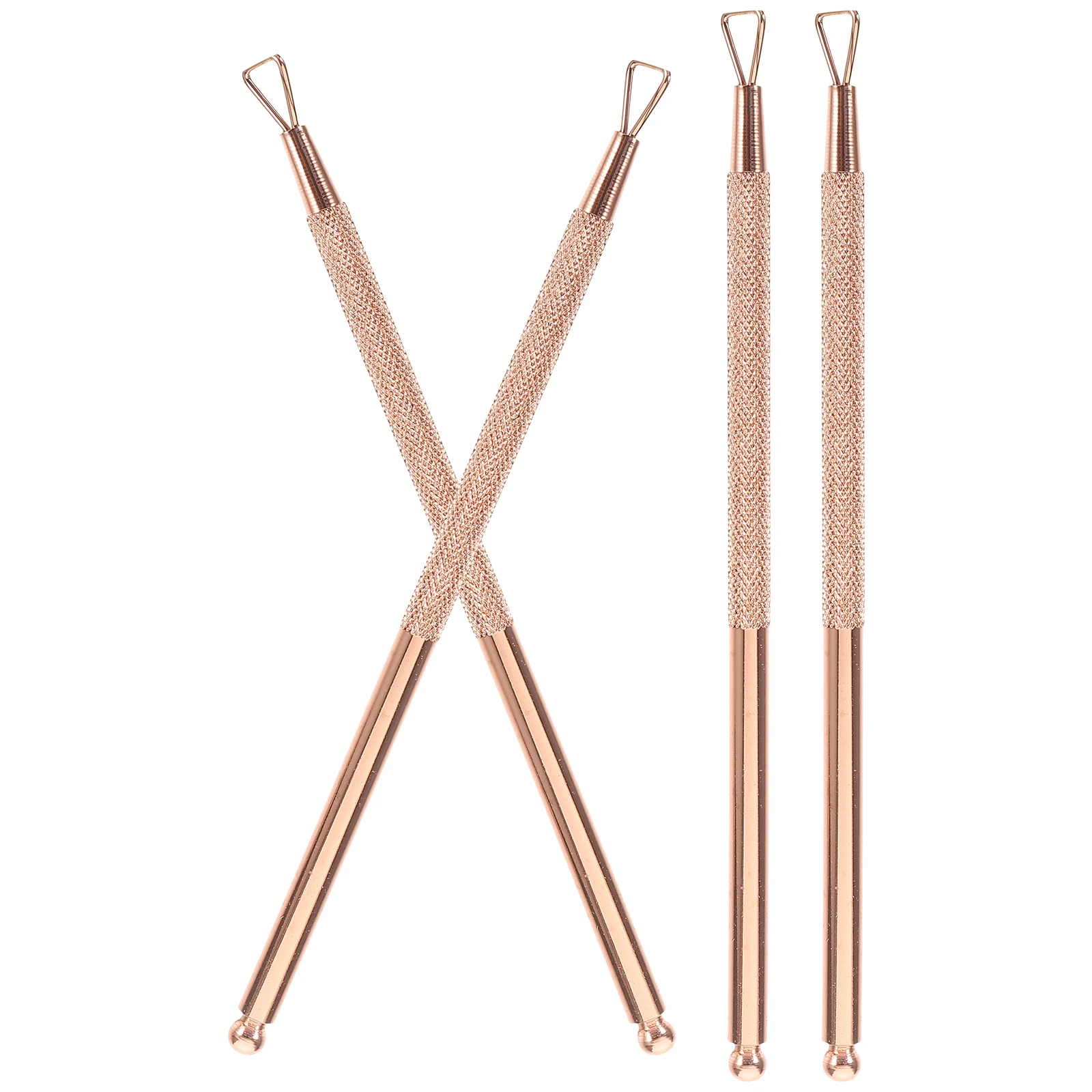 

4 pcs Stainless Triangle Cuticle Pusher Nail Stainless Steel Nail Gel Remover Scraper Gel Remover Manicure Tools Rose Gold