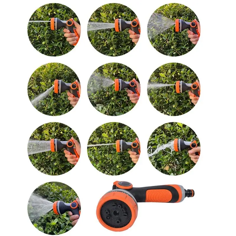 B23B Car Wash Cleaning Multifunction Garden Hose Sprinkler 10 Functions High Pressure Nozzle For Watering And Cleaning