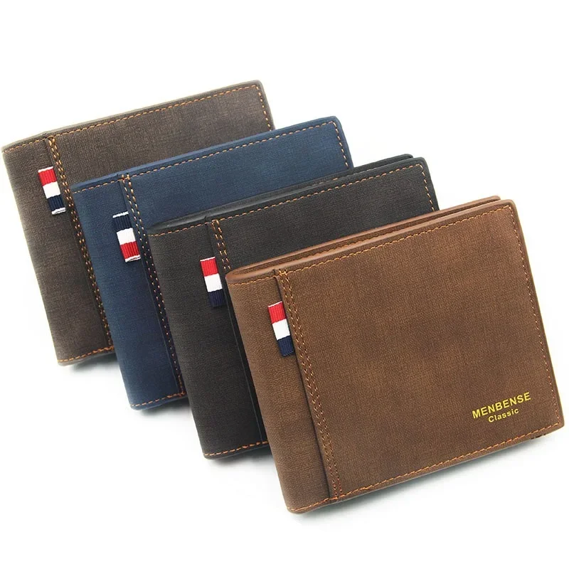 

2023 Fashion Rfid Men Wallets Mens Wallet with Coin Bag Zipper Small Mini Wallet Purses New Design Wallet Slim Money Bag