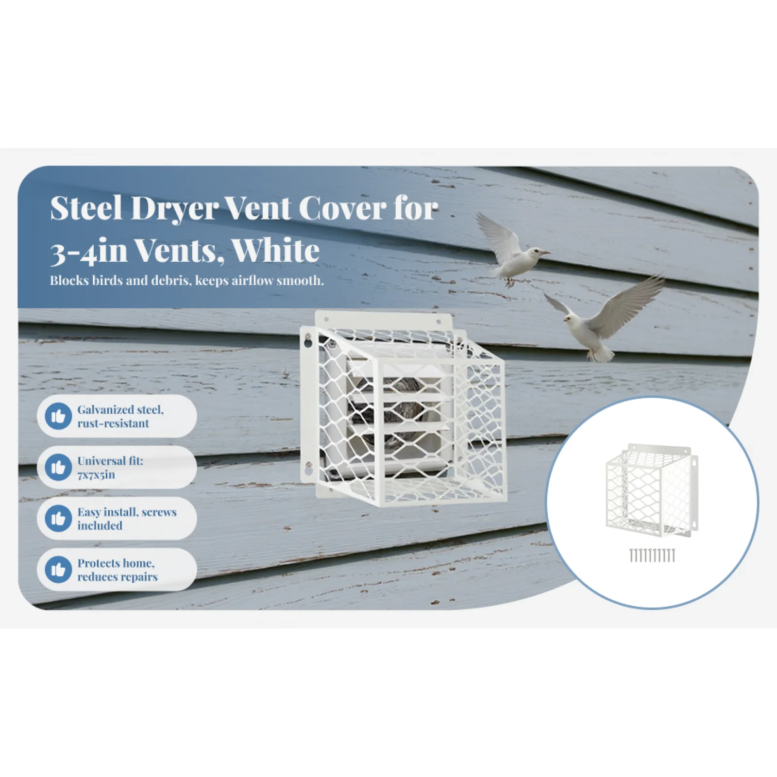 Exhaust Fan Cover for Dryer Vent Guard Easy Setup for Outdoor Use