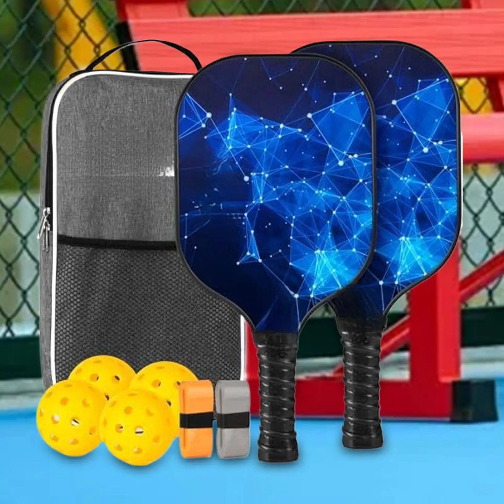 Pickleball Paddle Set Lightweight Ball Paddle Fiberglass Professional Ergonomic Lightweight Sports Accessories for Indoor Boy