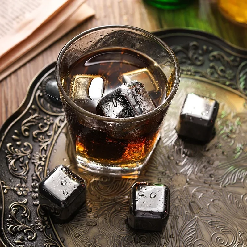 Reusable 304 Stainless Steel Ice Cube Whiskey Ice Cube Cooling Block Metal Quick-frozen Ice Cube Quick-frozen Granular Whiskey