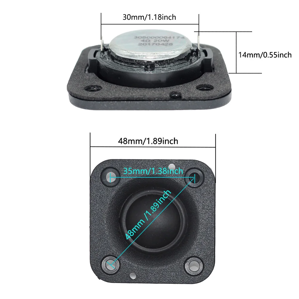 AUIN 2Pcs 48MM 4 Ohm 20W Tweeter Speaker Ultrathin Hifi Silk Titanium Film Treble DIY Bluetooth Outdoor Speaker Soundbar view 3