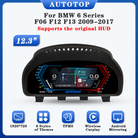 AUTOTOP 12.3”1920*720 Digital Cluster Panel For BMW 6 series F06 F12 F13 2009-2017,Carplay Android Mirroring TPMS,LCD Instrumen