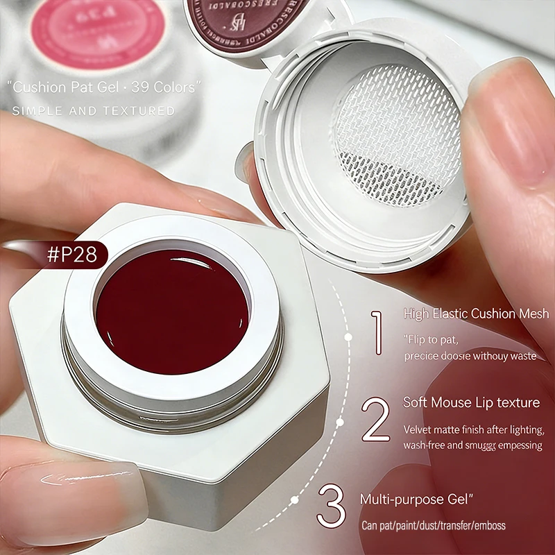 39-Farben Air Cushion Patting Gel Hochsättigendes Blush Gradient Ombre Nagelkunst Gel Ohne Reinigung Malerei Transfer UV LED Soak Off – Detail 4