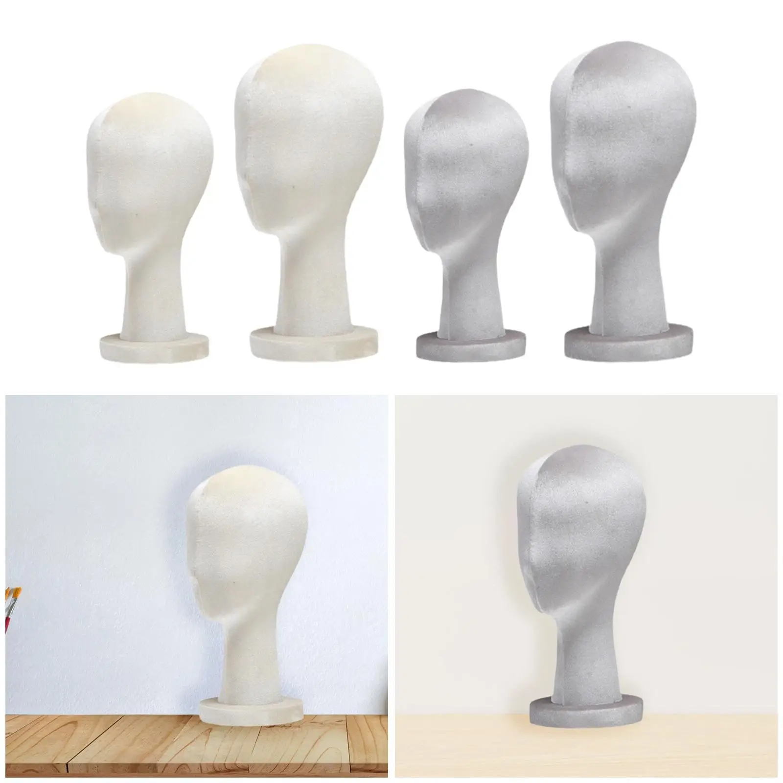 Mannequin Hoofd Pruik Hoofd Draagbare Stabiele Hoedenrek Fluwelen Pruik Display Model Oefenpop Hoofd voor DIY Decoratie Hoeden Bril Salon