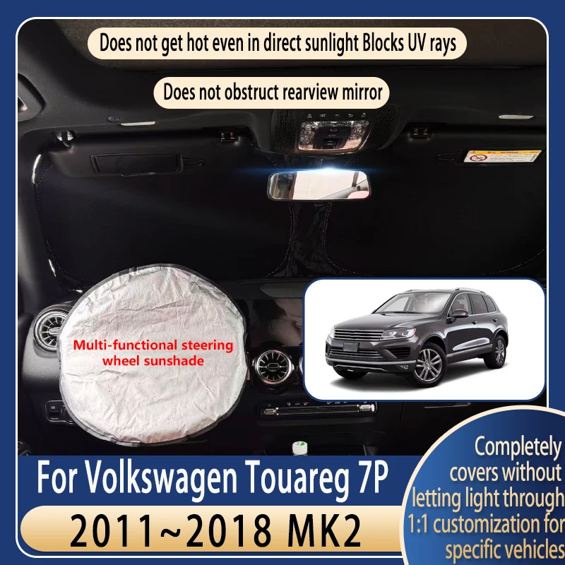 

Steering wheel Car Sun Visor For Volkswagen Touareg 7P 2011~2018 Summer Cooling Accessories Front Windshield Sunshade Insulati