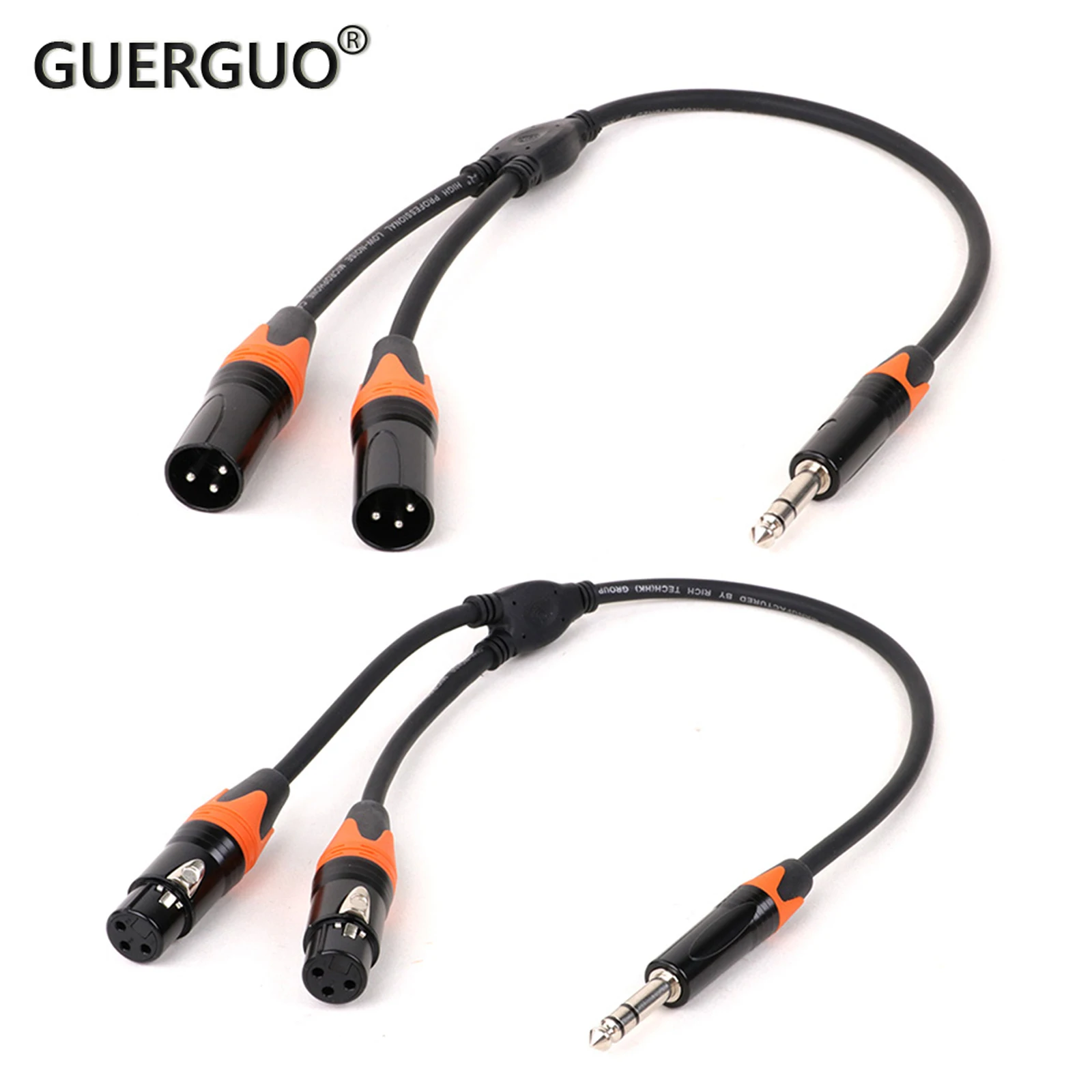 1PC 6.5 do 2 XLR Aduio kabel wysokiej jakości 6.5mm Stereo do Dual XLR kabel mikser głośnik 1/4 Cal TRS Y Splitter ekranowane przewody