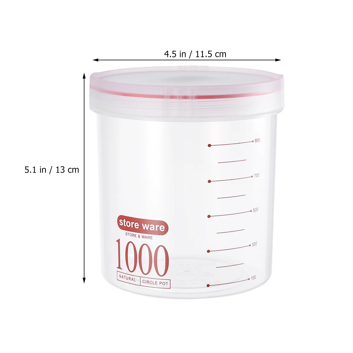 1000 مللي علبة بلاستيكية واضحة حاويات تخزين المواد الغذائية محكم للوجبات الخفيفة التوابل الحبوب الحبوب السلع الجافة المطبخ جرة المنظم