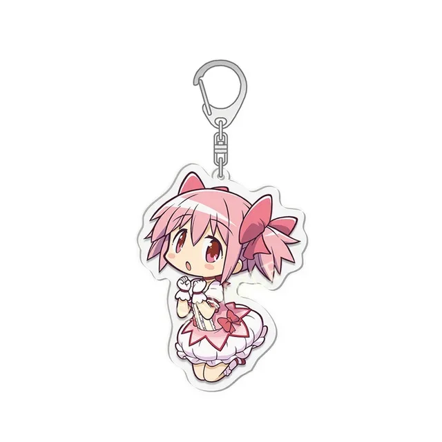 Anime Puella Magi Madoka Magica Keychain Kaname Akemi Homura Miki Sayaka Tomoe Mami Kyoko Key Chain Ring For Fans Gifts Jewelry