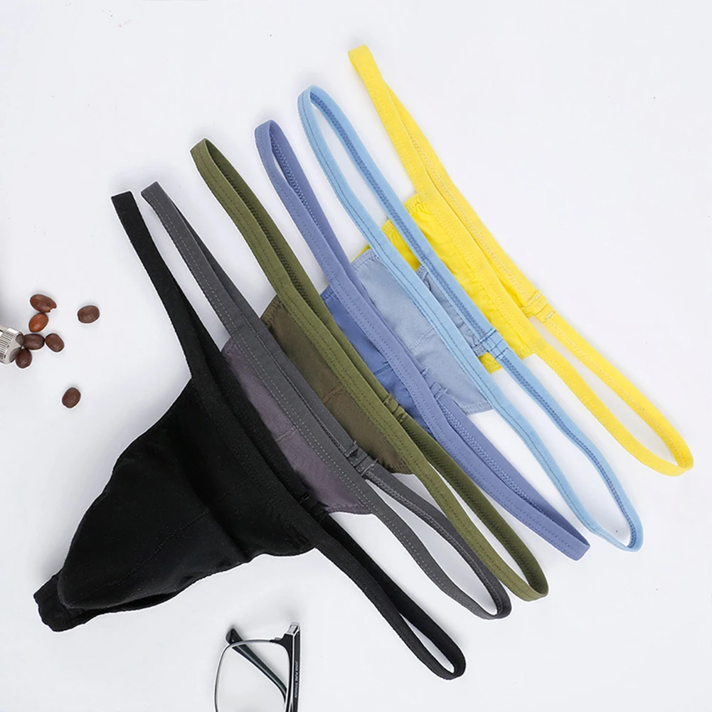 7 Colors Available Men Close-fitting Thin String Thong Underwear Male T-back G-strings Jockstrap Pouch Panties