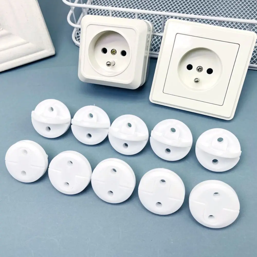 

10pcs Simple White Plug Cover Anti Electric Shock Rotate Protectors Safety Protector Plug Guard French