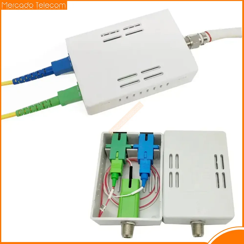 جهاز استقبال سلبي صغير CATV FTTH من الألياف الضوئية مع محول إشارة WDM SC-APC/UPC بصري إلى RF YT-8684-P