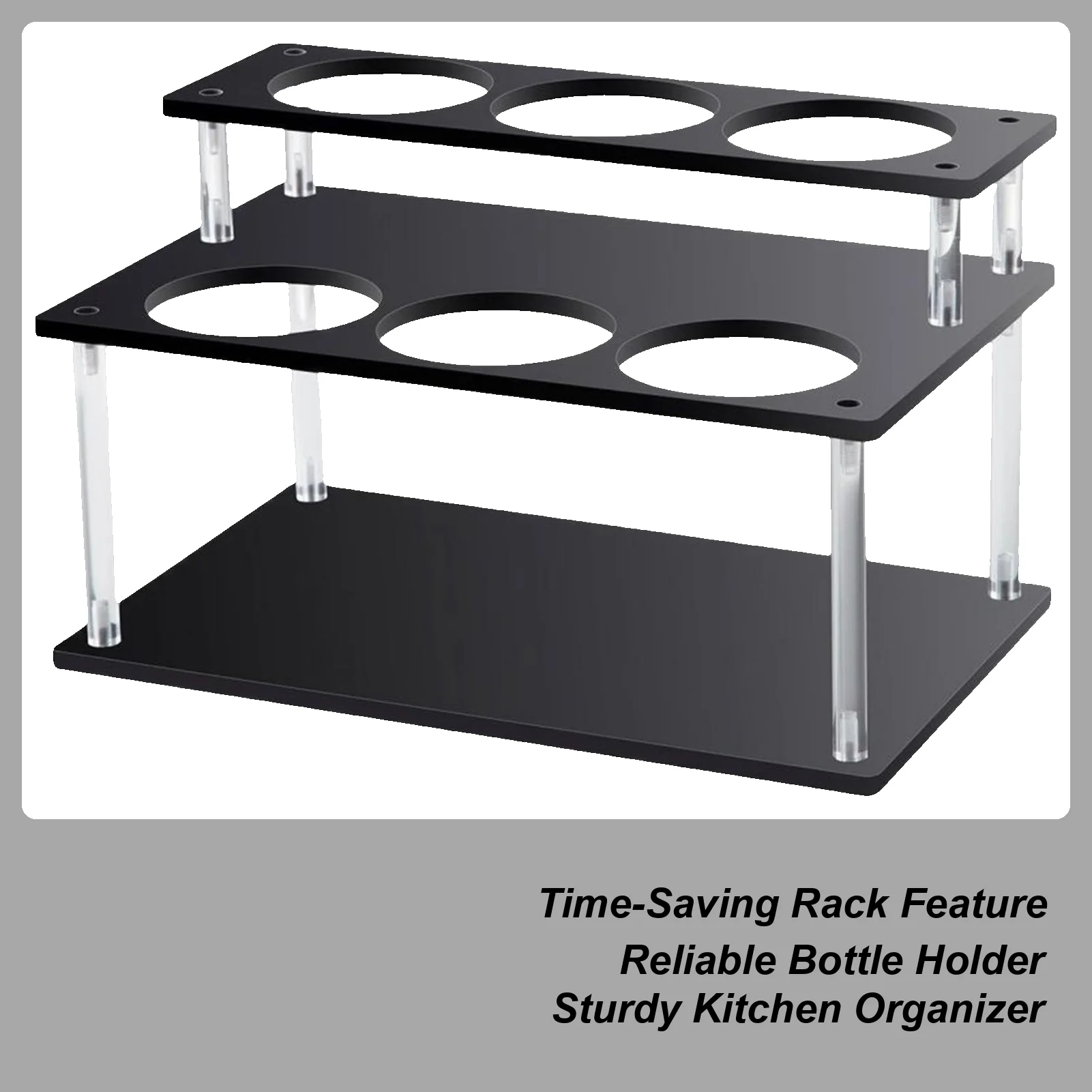 

Coffee Syrup Organizer Acrylic Syrup Stand For Coffee 2-Tier Stand Storage Organizer Display Shelf Station Kitchen Accessories