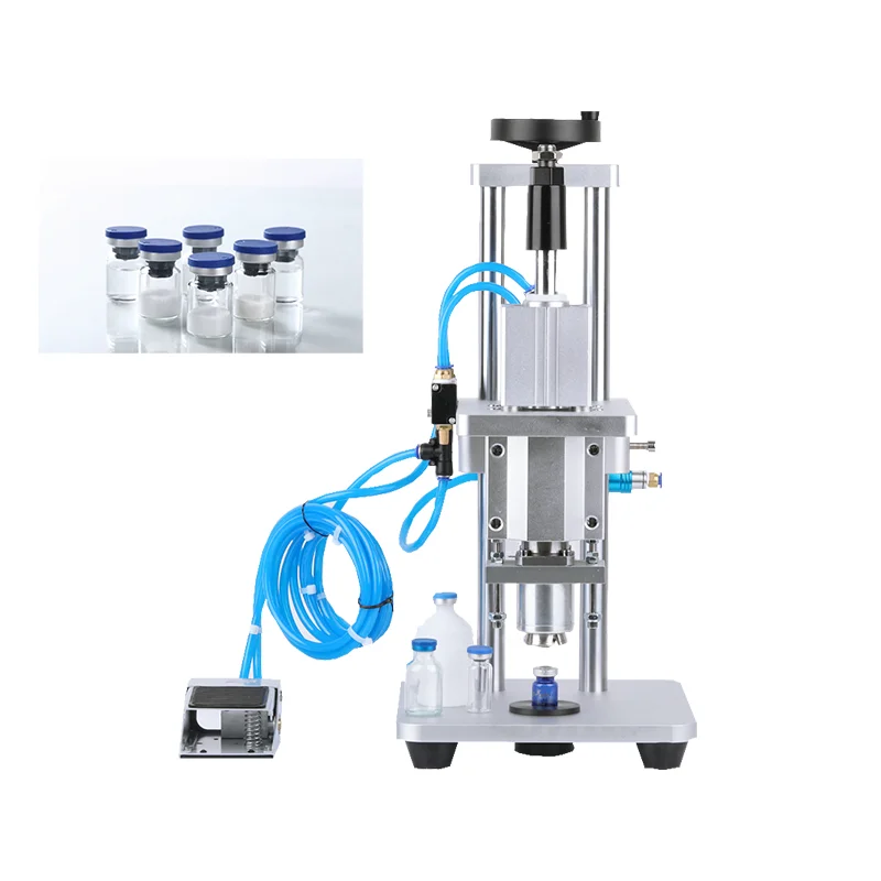 Semi-automatic Pneumatic Sealer Small Perfume Glass Bottle   Lid Machine Gland