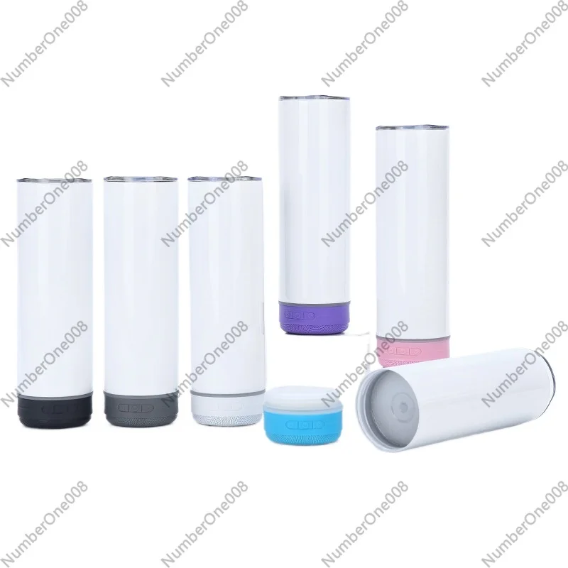 Music Speaker Stainless Steel Thermos Cup, Insulated Water Bottle with Straw, Detachable LED Light Mug, Birthday Valentine Gift