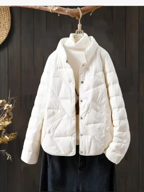 شتاء جديد خفيف رقيق ort المرأة أسفل Jaet الكورية Faion فضفاض دافئ Du أسفل معطف ريترو Sle ألياف البوليستر الدفء