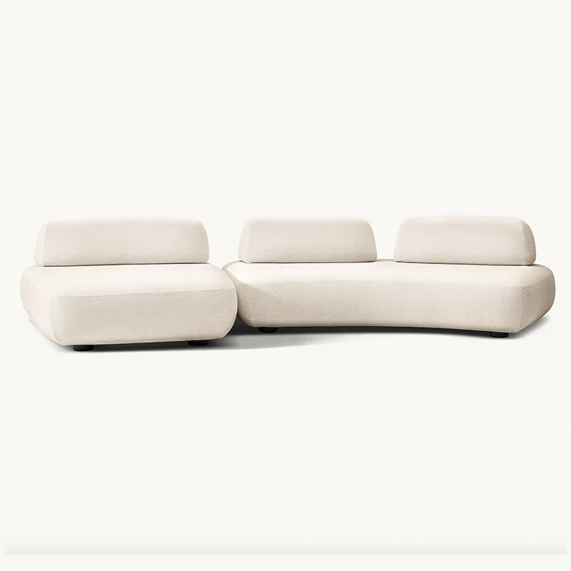 Rectangle Superior Apartment Living Room Sofa Set Velvet Fabric Sponge Filled Sofa