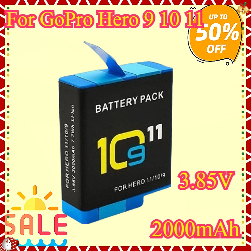 

For AHDBT-901 New and High-Quality Replacement Battery for GoPro Hero 9, 10, and 11 3.85V 2000mAh Cameras Battery