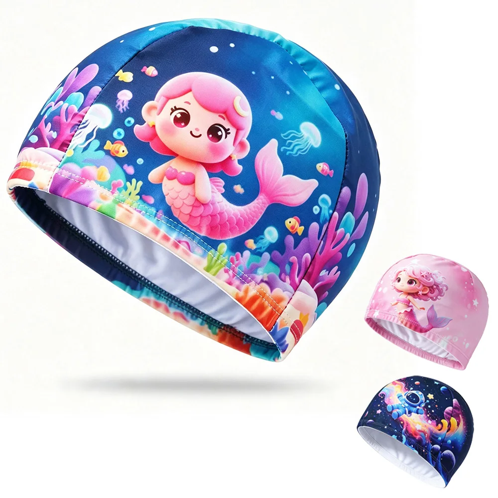 Elastic Soft Kids Swimming Cap Quick Dry Breathable Material Comfort Fit for Toddler Daily Swim and Pool Play