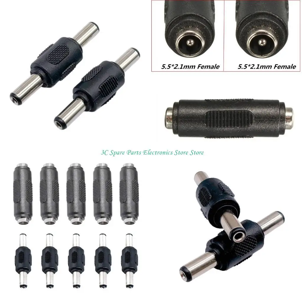 SZ DC5.5x2.1mm Power Plug Socket Set Durability ABS Metal Construction Long Design