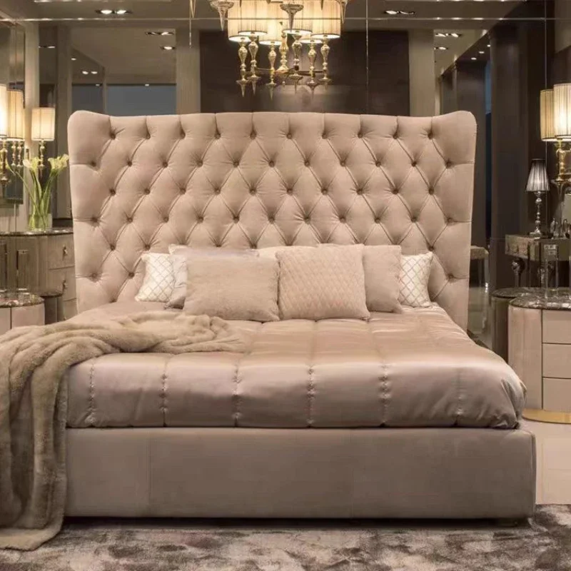 سرير مزدوج فاخر حديث للمنزل الأمريكي سرير علوي للأميرة Superking Camas De Dormitorio Furniture Home