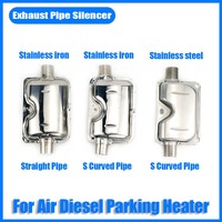 24mm Muffler Silencer Straight-through / S Curved Air Diesel Parking Heater Exhaust Pipe Stainless For Car Truck Camper Garage