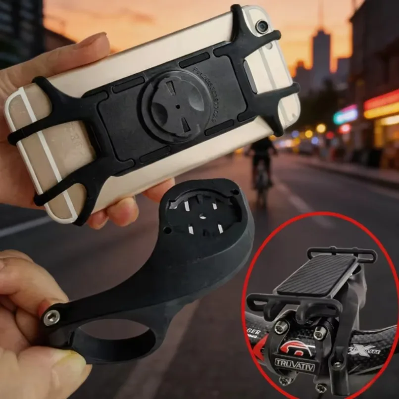 Quick Release Bike Phone Mount Silicone Strap For iPhone Samsung Android Phone Bicycle Motorcycle Cycling Outdoor Universal Pro