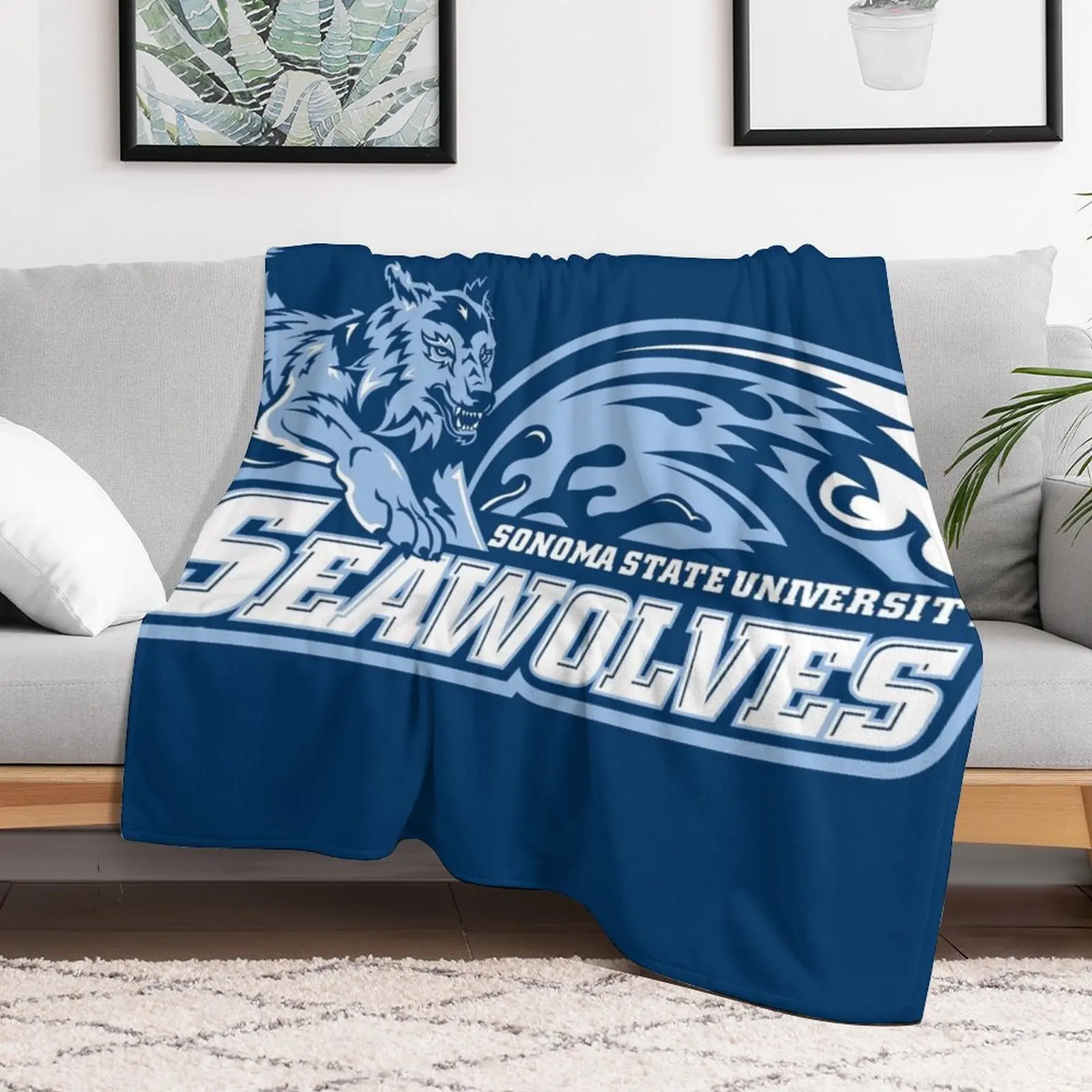 SSU The Seawolves, Sonoma State University California Throw Blanket Personalized Gift For Baby Camping decorative Blankets