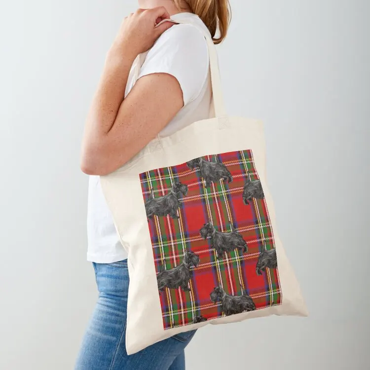 

Scottie Dog on Red Scottish Tartan Tote Bag custom bags Lady bag Canvas hand bags