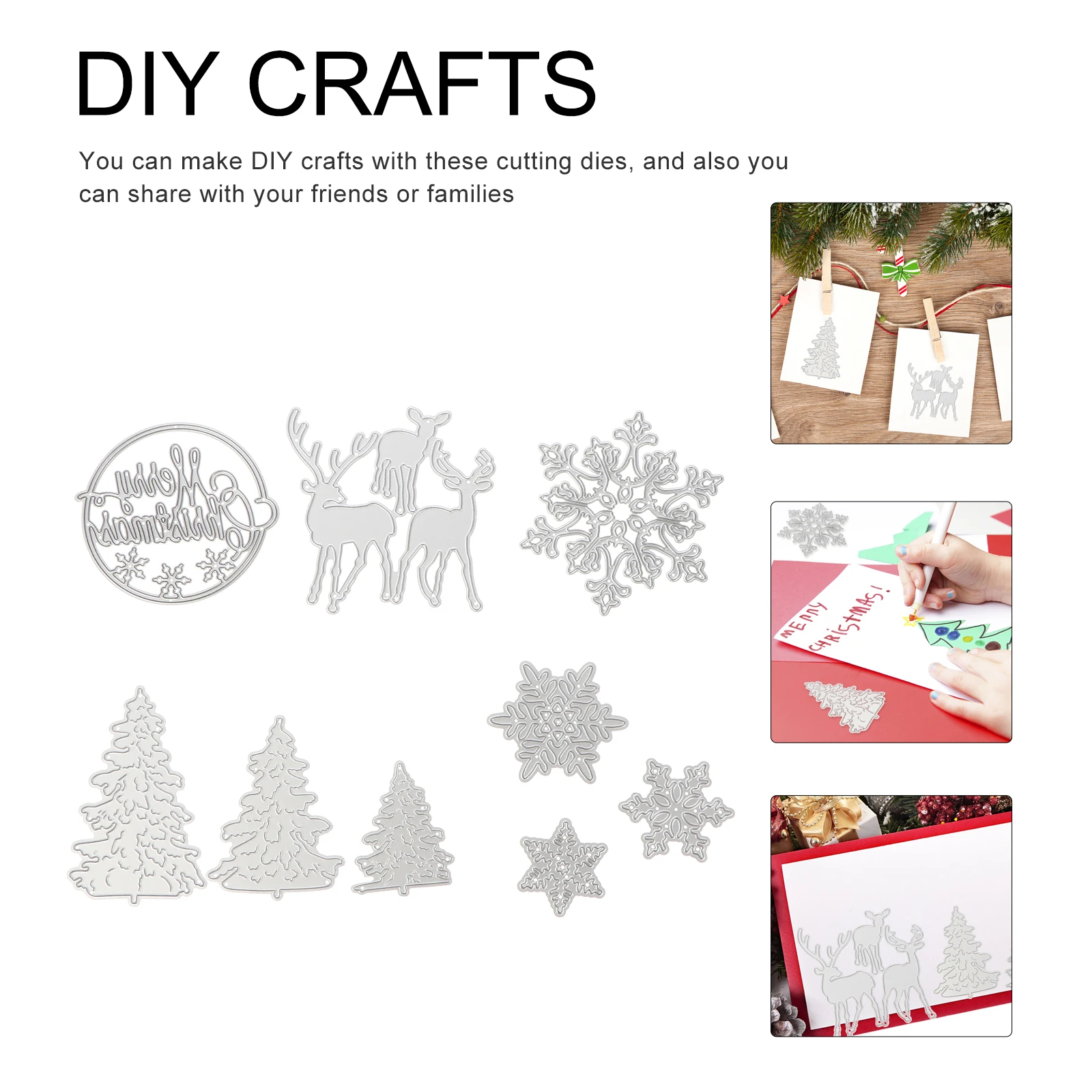 

9 Pcs DIY Cutting Knife Mold Dies Stencils for Christmas Craft Scrapbooking Tools Letter
