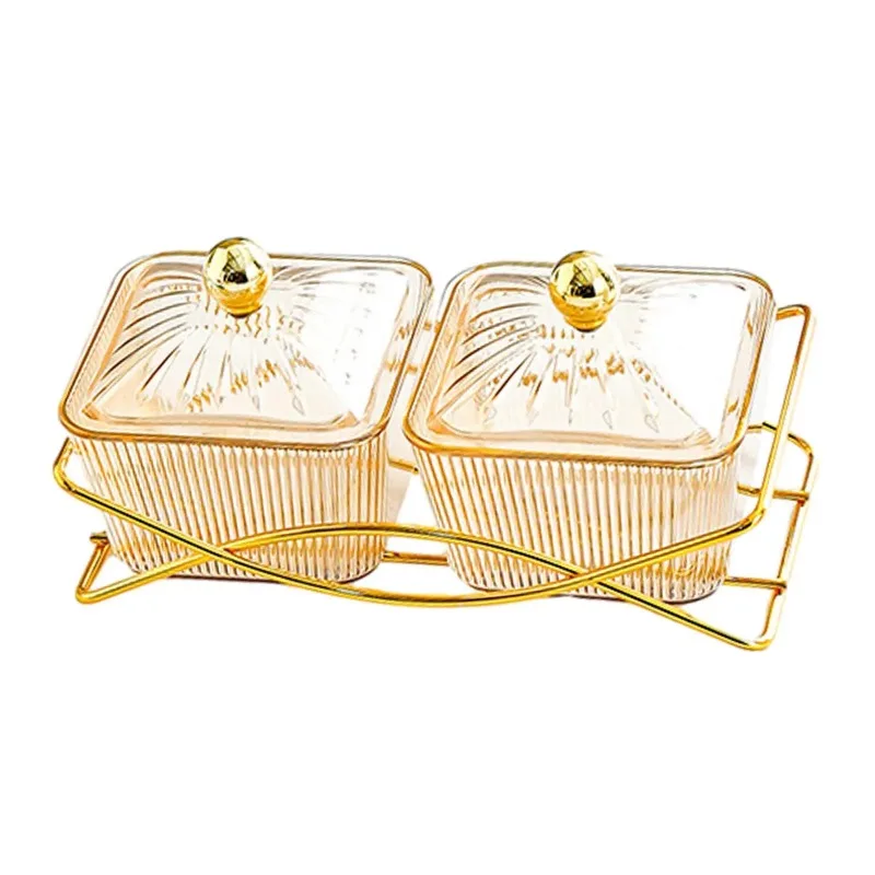 Multi‑Compartment Snack Tray with Lid, Divided Serving Platter for Kitchen Nuts Candy Dry Fruits Home Party Use