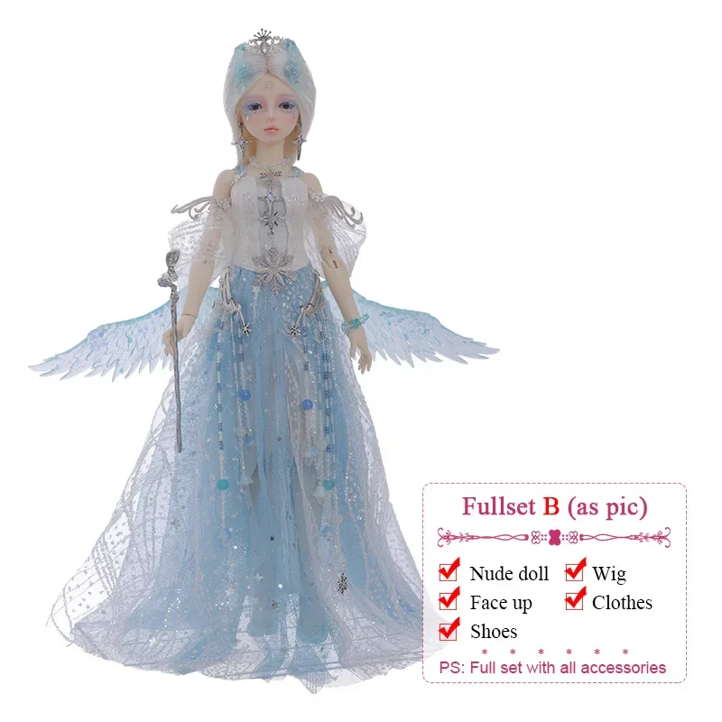 Joybjd 1/4 ウリエル 1/4 BJD ドール フルセット B 雪の女王スタイル