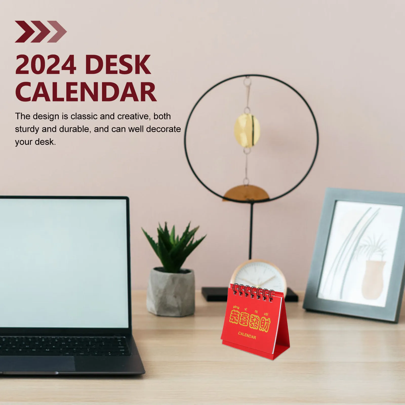 Mini 2024 Desk Calendar Paper Compact Standing Desktop Month Calendar Office Home Accessory Office Accessory Home Supplies