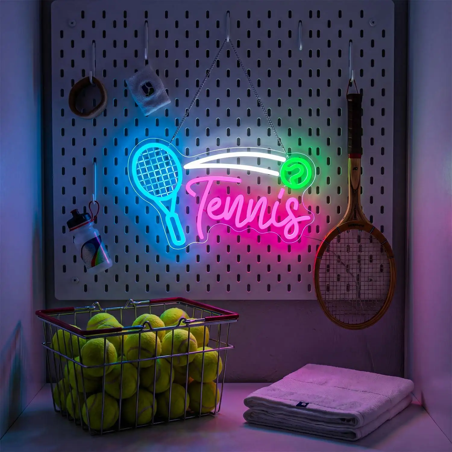 Tennis Neon Sign USB Dimmable LED Light for Bedroom Game Room Gym Club Tennis Lover Sports Aesthetic Decor Gifts Night Light