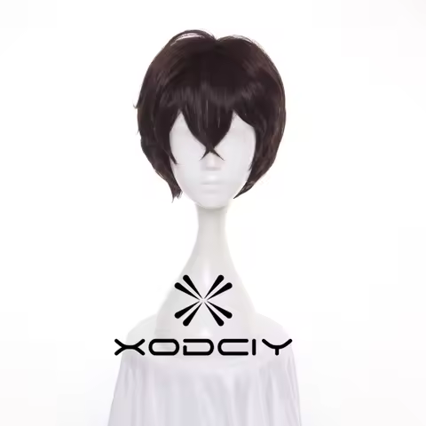High Quality Dazai Osamu Cosplay Wig Anime Cosplay Short Brown Heat Resistant Synthetic Hair Wigs + Wig Cap