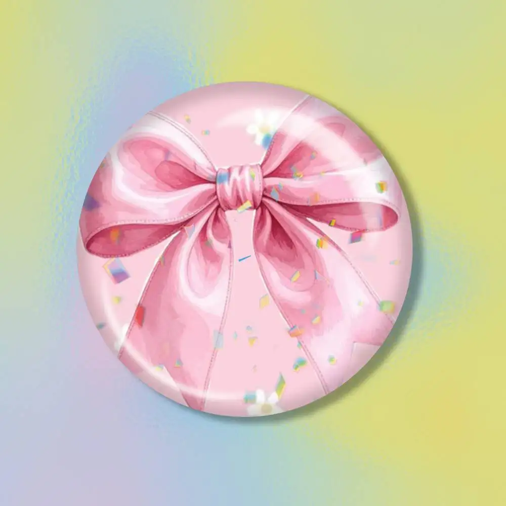 pink bows  Brooch Metal Decorative Brooch Pins for Backpack Clothes Jacket Accessories,Souvenir.