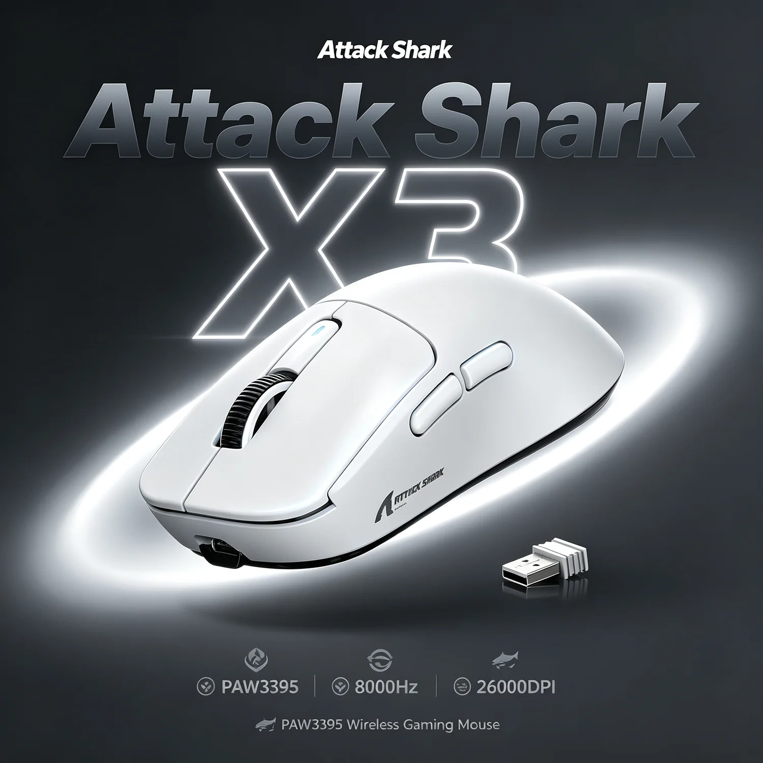 ATTACK SHARK X3 X3PRO Wireless Gaming Mouse PAW3395 26K DPI Tri Mode Bluetooth Wired Ultralight for Pro Gamer