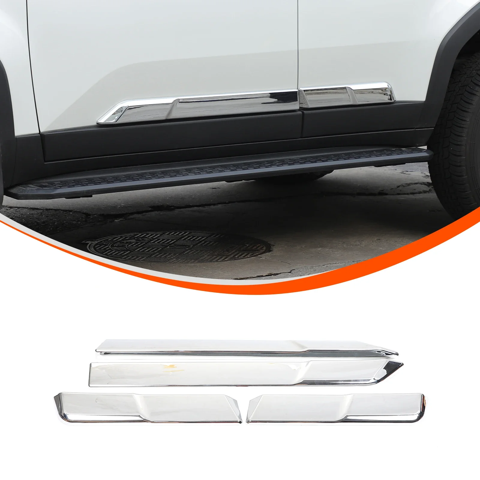 For Toyota Land Cruiser Prado 2024+ ABS Body Trim Strips Car Side Skirt Stickers Exterior Molding Accessories