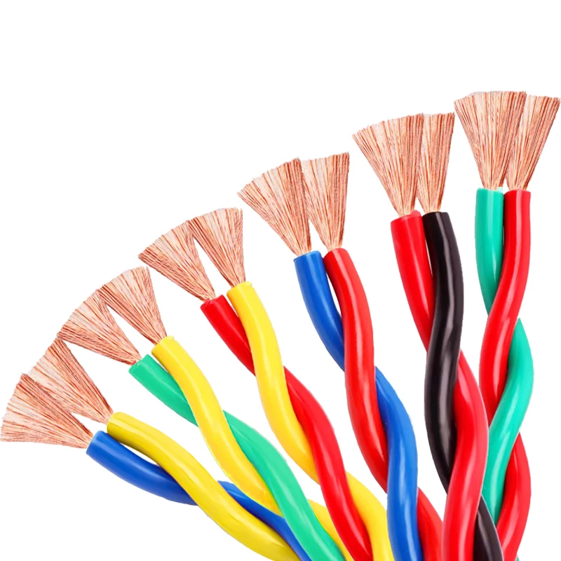 Colorful ZR-RVS 2 Core Twisted Pair Cable 2*2.5mm PVC Insulated Stranded Conductor Flexible Copper Wire flex electric wires