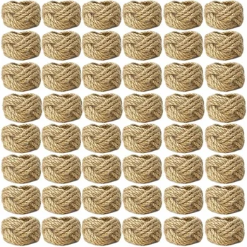 48Pcs Linen Braided Napkin Ring Set, Handmade Braided Flower Shaped Jute Napkin Ring,…