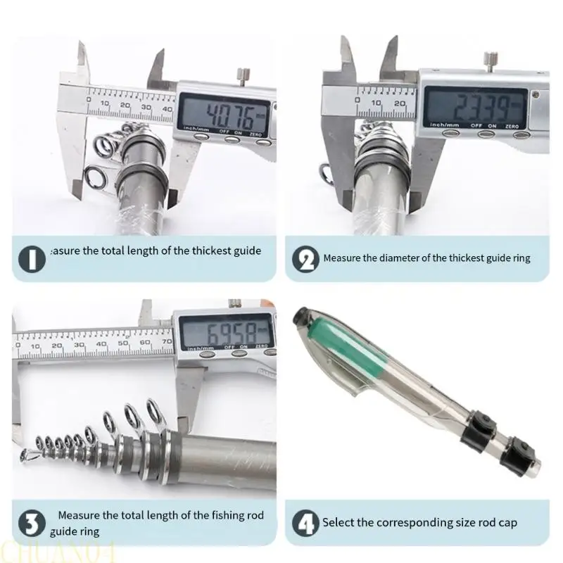 

A1A2 Fishing Rod Accessories Wear Resistant Fishing Rod Top Hat Protector Fishing Rod Tip Cover with Fixing Belt